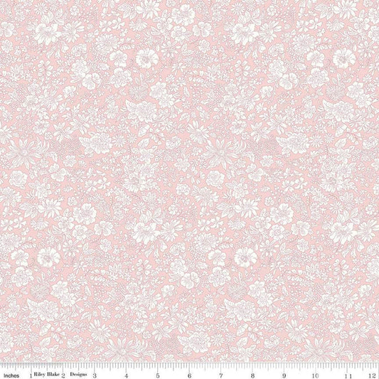 Emily Belle Collection 01666422A Powder Rose - Riley Blake Designs - Floral Flowers - Liberty Fabrics - Quilting Cotton Fabric