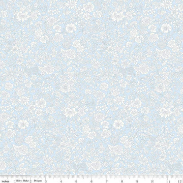 Emily Belle Collection 01666424A Pale Sky - Riley Blake Designs - Floral Flowers - Liberty Fabrics - Quilting Cotton Fabric