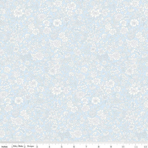 Emily Belle Collection 01666424A Pale Sky - Riley Blake Designs - Floral Flowers - Liberty Fabrics - Quilting Cotton Fabric