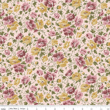 SALE Midnight Garden Flowers C12543 Blush - Riley Blake Designs - Floral - Quilting Cotton Fabric