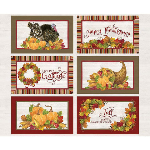 Monthly Placemats November Placemat Panel PD12420 by Riley Blake Designs - DIGITALLY PRINTED Thanksgiving - Quilting Cotton Fabric