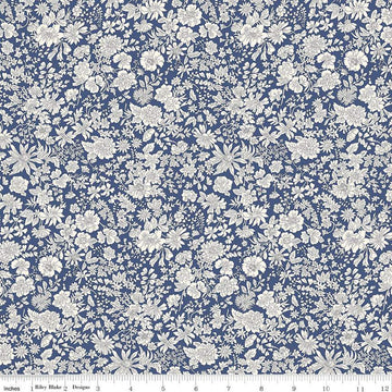 Emily Belle Collection 01666441A Sapphire - Riley Blake Designs - Floral Flowers - Liberty Fabrics - Quilting Cotton Fabric
