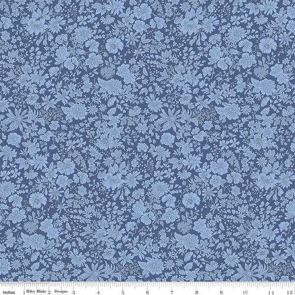 SALE Emily Belle Collection 01666442A Ultramarine - Riley Blake Designs - Floral Flowers - Liberty Fabrics - Quilting Cotton Fabric