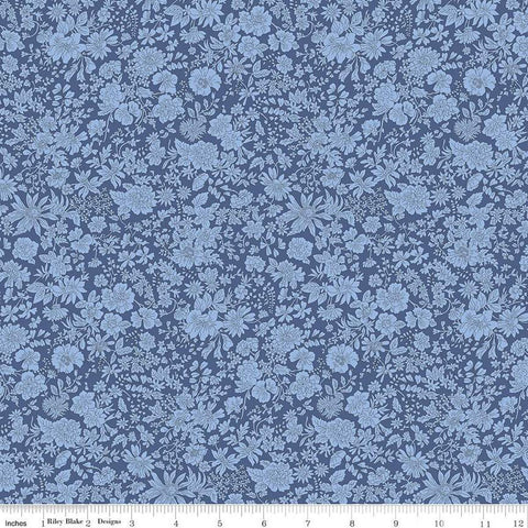 SALE Emily Belle Collection 01666442A Ultramarine - Riley Blake Designs - Floral Flowers - Liberty Fabrics - Quilting Cotton Fabric