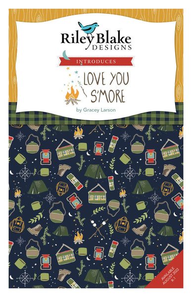 Love You S'more 2.5 Inch Rolie Polie Jelly Roll 40 pieces - Riley Blake - Precut Pre cut Bundle - Camping - Quilting Cotton Fabric