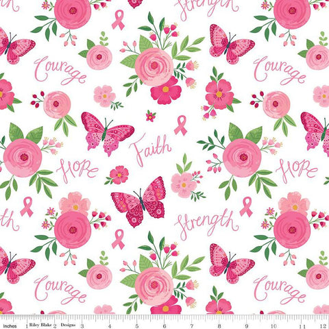 I ♥ STRENGTH (Pink Hearts) Fabric