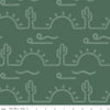 SALE Arid Oasis Desert Sunrise C12492 Hunter - Riley Blake Designs - Cactus Cacti Sun Line-Drawn - Quilting Cotton Fabric