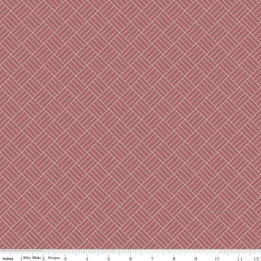 CLEARANCE Wildwood Wander Crosshatch C12435 Rose - by Riley Blake Designs - Diagonal Tile Geometric - Quilting Cotton Fabric