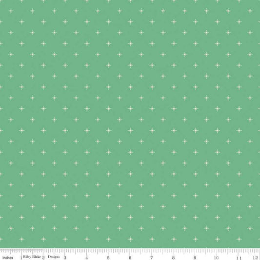 SALE Wildwood Wander Compass C12436 Green - Riley Blake Designs - Four-Point Stars Geometric - Quilting Cotton Fabric