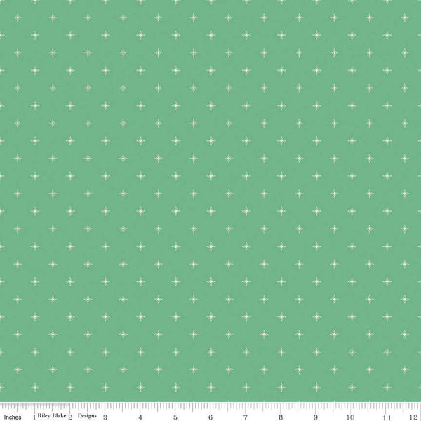 SALE Wildwood Wander Compass C12436 Green - by Riley Blake Designs - Four-Point Stars Geometric - Quilting Cotton Fabric