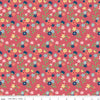 SALE Sew Much Fun Floral C12456 Tea Rose - Riley Blake Designs - Flowers Pin Dots Sewing - Quilting Cotton Fabric