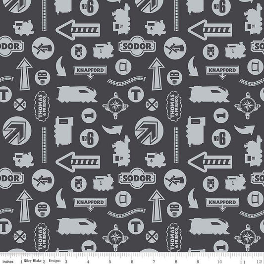 1 Yard End of Bolt - CLEARANCE Full Steam Ahead with Thomas & Friends Tonal Riley Blake Trains Quilting Licensed Product
