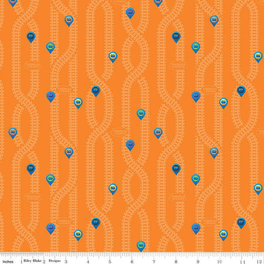 1 Yard End of Bolt - CLEARANCE Full Steam Ahead with Thomas & Friends Key Locations Riley Blake Quilting Cotton Licensed Product