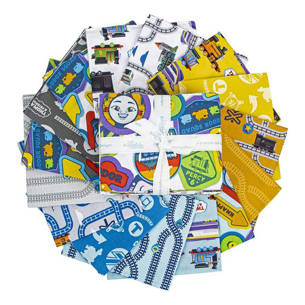 SALE Full Steam Ahead with Thomas and Friends Fat Quarter Bundle 15 pieces - Riley Blake Designs - Pre cut Precut - Quilting Cotton Fabric