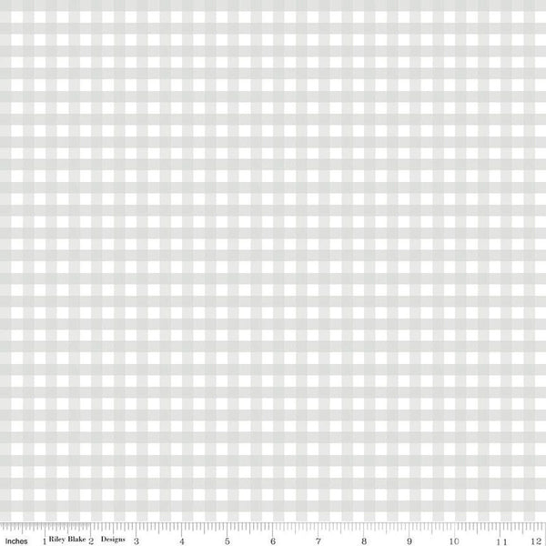 FLANNEL Gingham F12584 Gray - Riley Blake Designs - 1/4" Check Checks Checkered - FLANNEL Cotton Fabric