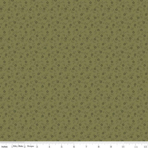 Midnight Garden Vines C12546 Green by Riley Blake Designs - Floral Flowers Leaves Tone-on-Tone - Quilting Cotton Fabric