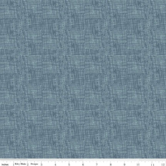 DEAL FLANNEL Nice Ice Baby Sketch F12575 Navy - Riley Blake Designs - Small Irregular Sketched Plaid Texture - FLANNEL Cotton Fabric
