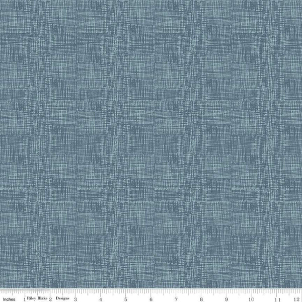 SALE FLANNEL Nice Ice Baby Sketch F12575 Navy - Riley Blake Designs - Small Irregular Sketched Plaid Texture - FLANNEL Cotton Fabric