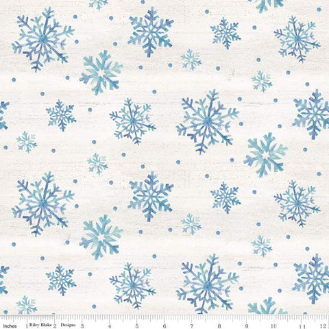 Monthly Placemats January Snowflakes C12401 Cream by Riley Blake Designs - Winter Dots Snowflake - Quilting Cotton Fabric