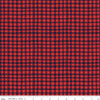 DEAL Love You S'more PRINTED Gingham C12143 Red - Riley Blake - Camp Camping Irregular Navy Blue/Red Checks - Quilting Cotton Fabric