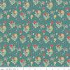 SALE Love You S'more Floral C12144 Teal - Riley Blake Designs - Camp Camping Flowers - Quilting Cotton Fabric