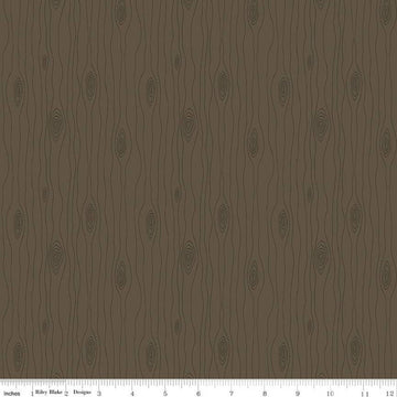 Love You S'more Bark C12145 Brown - Riley Blake Designs - Camp Camping Wood Grain - Quilting Cotton Fabric
