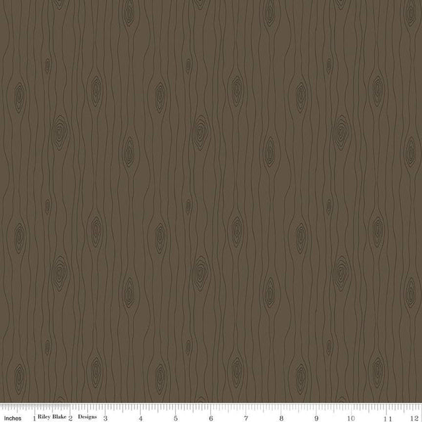 Love You S'more Bark C12145 Brown by Riley Blake Designs - Camp Camping Wood Grain - Quilting Cotton Fabric