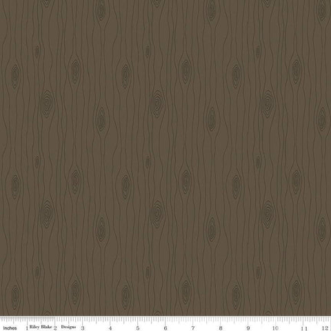 Love You S'more Bark C12145 Brown by Riley Blake Designs - Camp Camping Wood Grain - Quilting Cotton Fabric