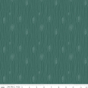 Love You S'more Bark C12145 Teal - Riley Blake Designs - Camp Camping Wood Grain - Quilting Cotton Fabric