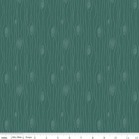 Love You S'more Bark C12145 Teal - Riley Blake Designs - Camp Camping Wood Grain - Quilting Cotton Fabric
