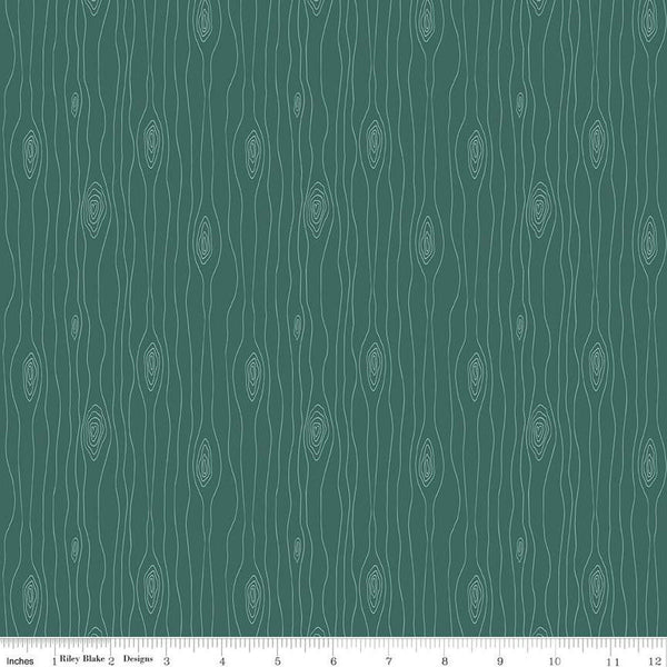 Love You S'more Bark C12145 Teal by Riley Blake Designs - Camp Camping Wood Grain - Quilting Cotton Fabric