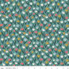 Fat Quarter End of Bolt - Fairy Dust Tulips C12443 Light Teal - Riley Blake Designs - Floral Flowers - Quilting Cotton Fabric