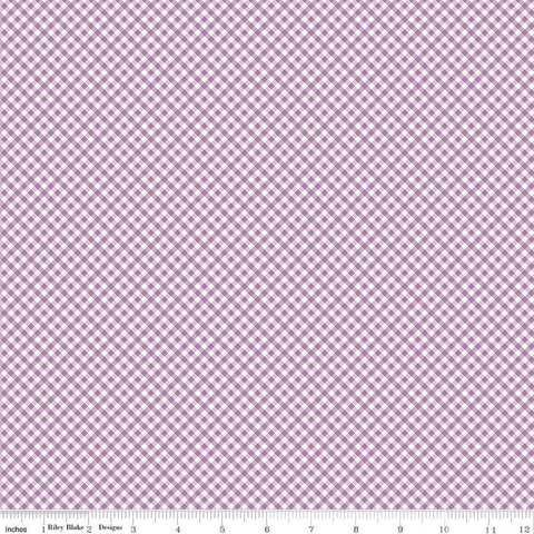 SALE Bee Ginghams Rebecca C12555 Plum - Riley Blake Designs - 1/8" PRINTED Gingham Diagonal Plaid Check - Lori Holt - Quilting Cotton Fabric