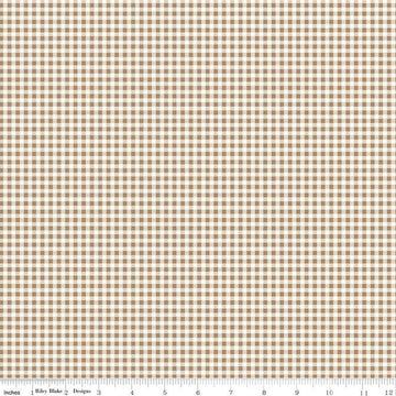 SALE Bee Ginghams Jennifer Brown Sugar PRINTED Gingham Fabric C12559 - Riley Blake Quilting Cotton