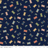 SALE Sew Much Fun Thread Spools C12452 Navy - Riley Blake Designs - Spools Flowers Sewing - Quilting Cotton Fabric