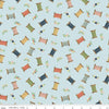 SALE Sew Much Fun Thread Spools C12452 Sky - Riley Blake Designs - Spools Flowers Sewing - Quilting Cotton Fabric