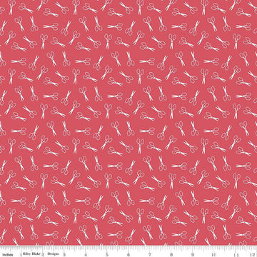 SALE Sew Much Fun Scissors C12453 Tea Rose - Riley Blake Designs - Sewing - Quilting Cotton Fabric