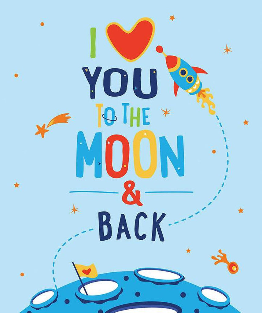 SALE FLANNEL Blast Off Panel FP12595 Sky by Riley Blake Designs - Space Love You to the Moon Spaceship - FLANNEL Cotton Fabric