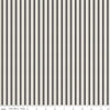 28" End of Bolt - Fleur Noire Stripe C12526 Cream - Riley Blake Designs - Black Cream Ticking Stripes Striped - Quilting Cotton Fabric