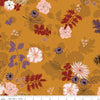 CLEARANCE Maple Main C12470 Gold - Riley Blake Designs - Floral Flowers Leaves - Quilting Cotton Fabric