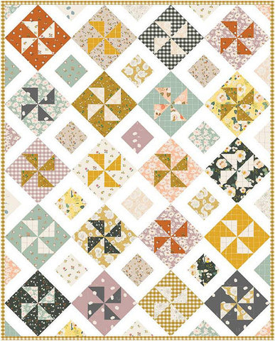 SALE Spin Me Around Quilt PATTERN P178 by Minki Kim - Riley Blake Designs - INSTRUCTIONS Only - Fat Quarter Friendly Pinwheels On Point
