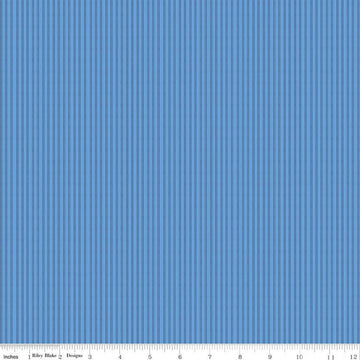 Blue Jean Stripe C12725 Blue - Riley Blake Designs - Stripes Striped - Quilting Cotton Fabric