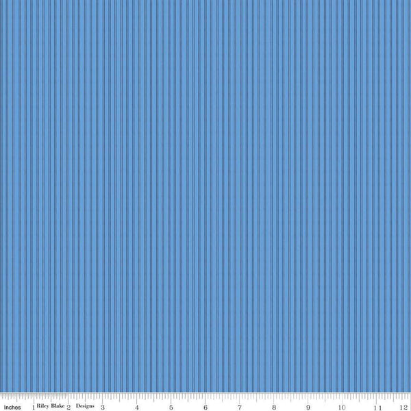 Blue Jean Stripe C12725 Blue by Riley Blake Designs - Stripes Striped - Quilting Cotton Fabric