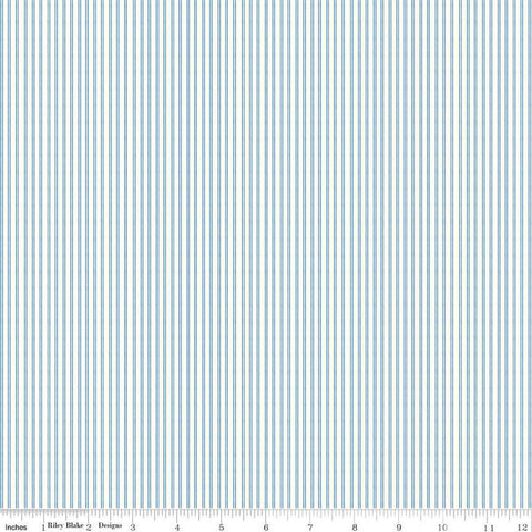 Blue Jean Stripe C12725 Off White by Riley Blake Designs - Stripes Striped - Quilting Cotton Fabric