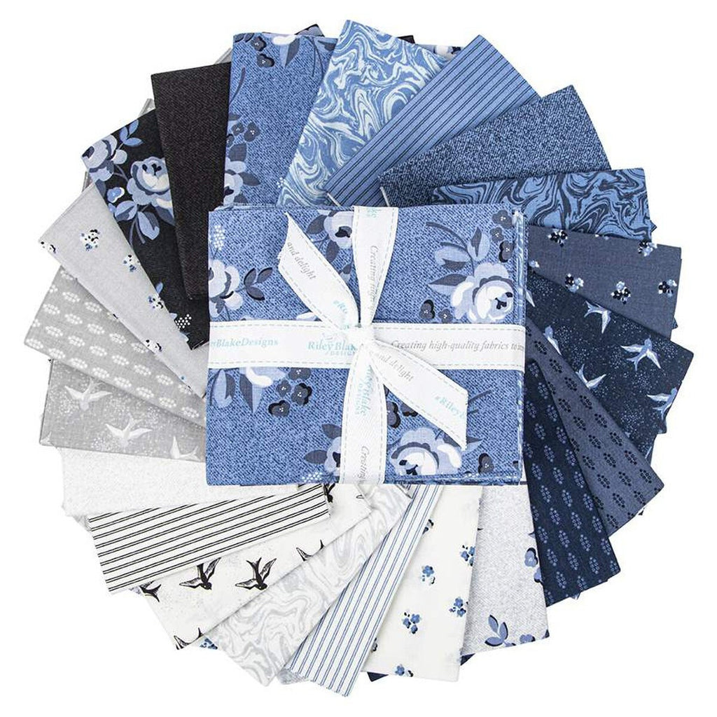 Fat Quarters Fabric Bundles 18 x 22 Clearance,6Pcs Blue Precut