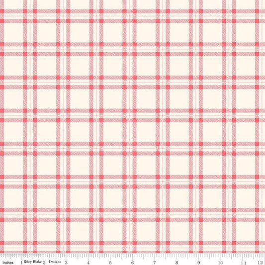 31" End of Bolt - DEAL FLANNEL Glamp Camp Plaid F12579 Cream - Riley Blake Designs - Camping - FLANNEL Cotton Fabric