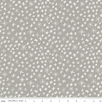 SALE FLANNEL Nice Ice Baby Snowflakes F12574 Gray - Riley Blake Designs - Winter Snowflake - FLANNEL Cotton Fabric