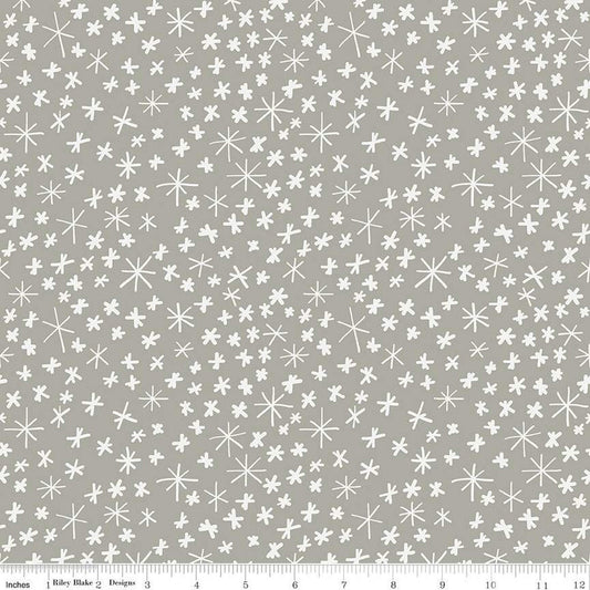 SALE FLANNEL Nice Ice Baby Snowflakes F12574 Gray - Riley Blake Designs - Winter Snowflake - FLANNEL Cotton Fabric