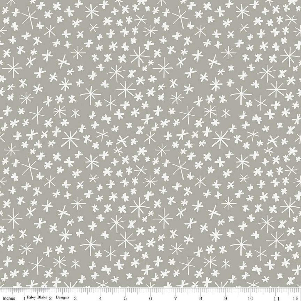FLANNEL Nice Ice Baby Snowflakes F12574 Gray - Riley Blake Designs - Winter Snowflake - FLANNEL Cotton Fabric