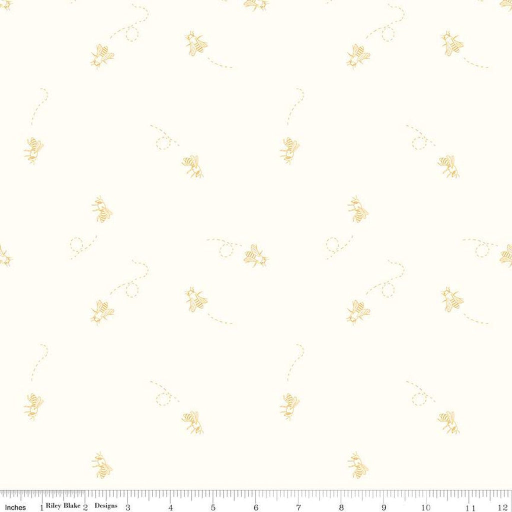 The Beehive State Bees C12533 Cloud - Riley Blake Designs - Utah Honeybees - Quilting Cotton Fabric